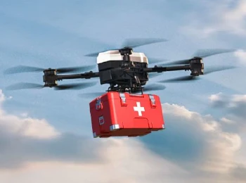Vanguard C1 Medizindrohne im Flug